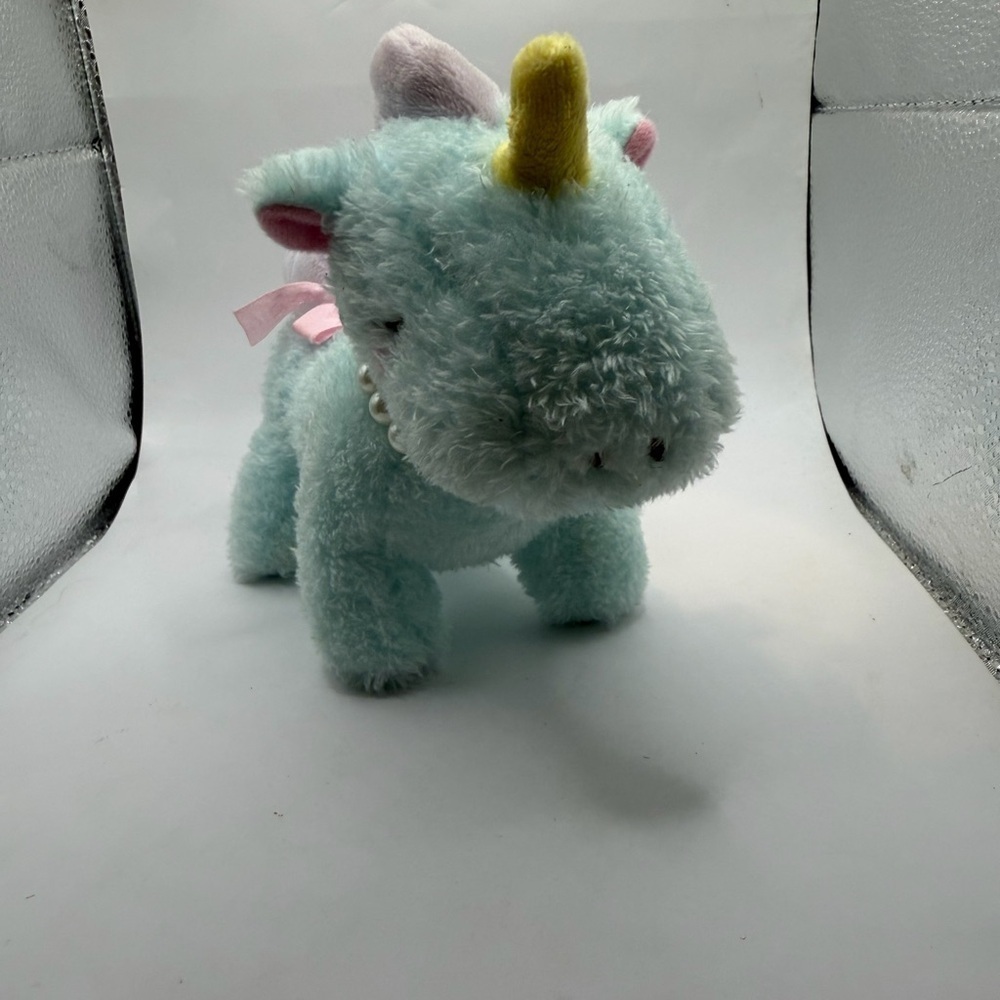 Plush Blue and Pink Unicorn Pearls Stuffed Animal YELL 5”